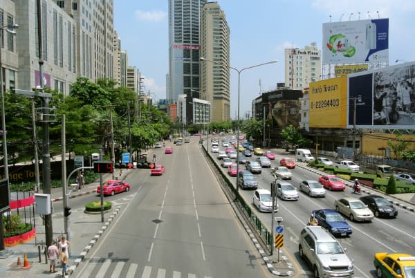 Bangkok central business district skyline